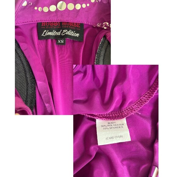 VINTAGE Y2K RARE EQUESTRIAN HOBBY HORSE WESTERN PINK RETRO MIRROR TOP XSMALL #5 - Picture 4 of 4